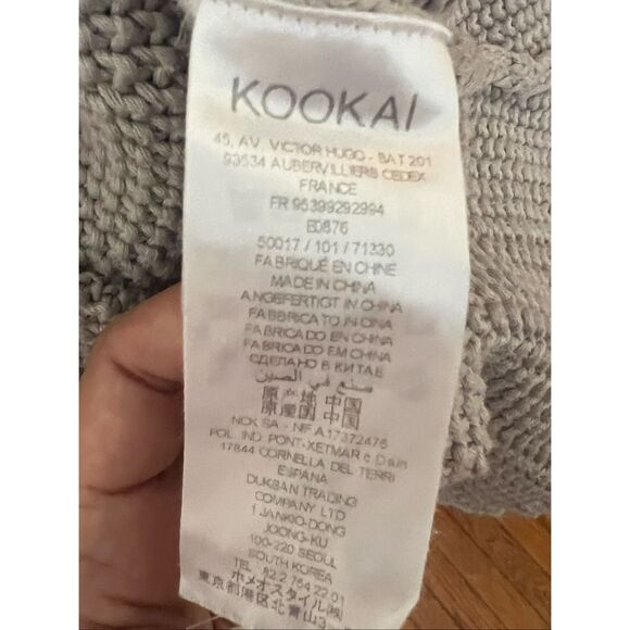 Kookai grey cowl neck open knit cardigan sz 1 - Picture 6 of 6